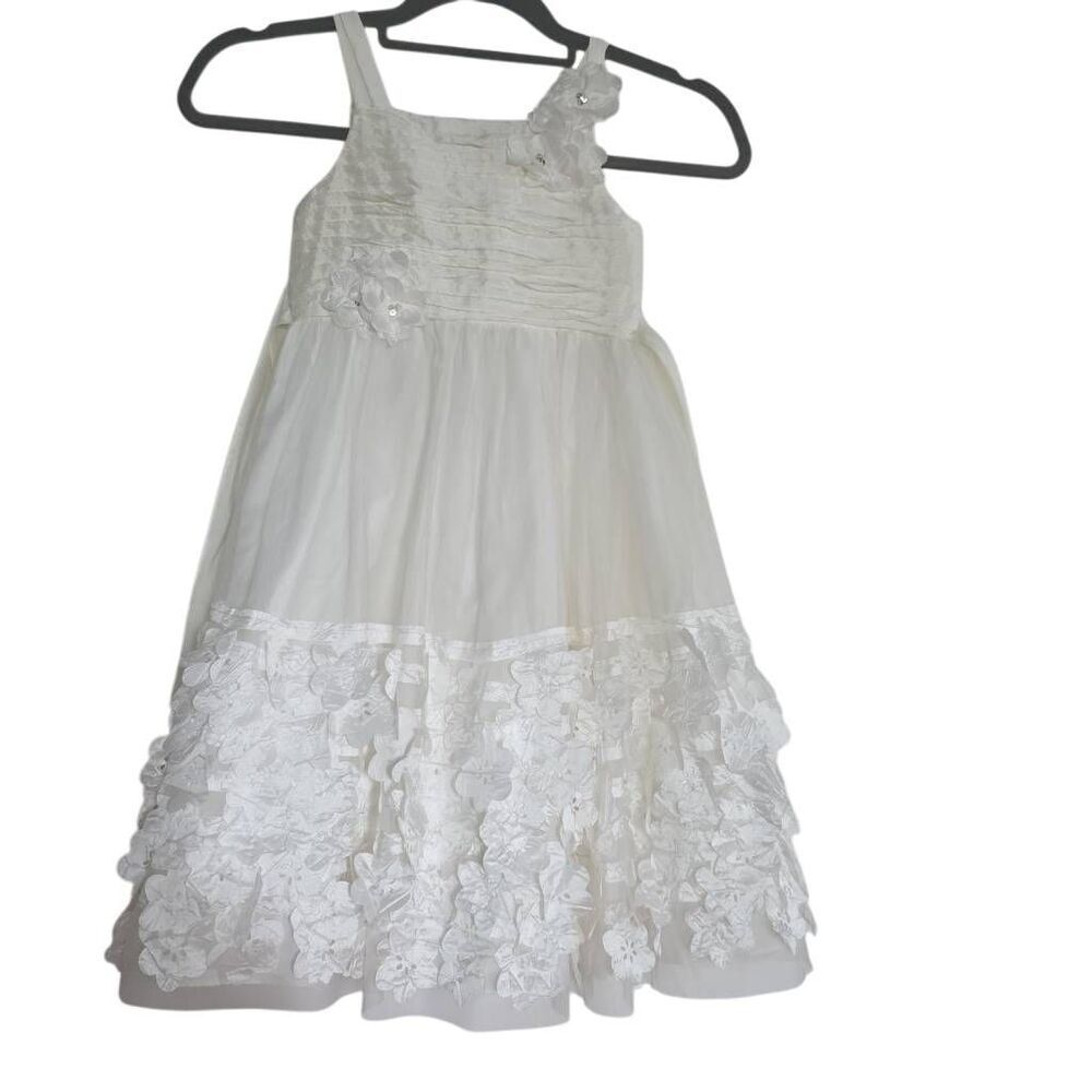 Picture Perfect Girl's Size 5 Ivory Floral Flower Girl Dress